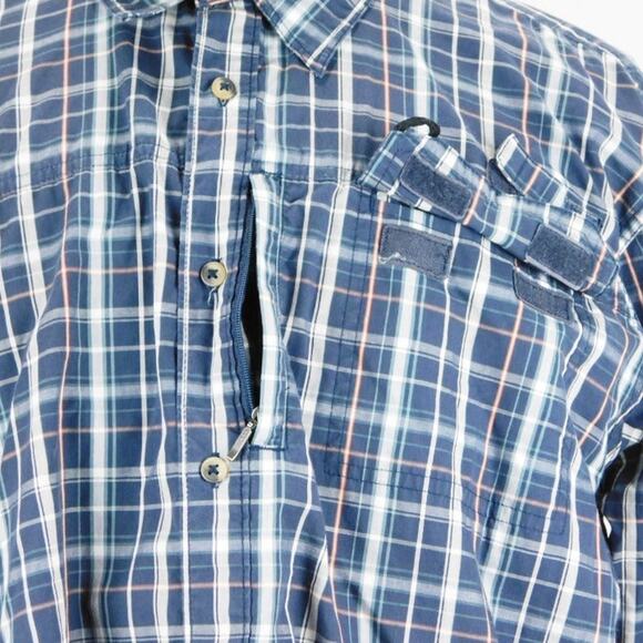 Wrangler Blue Checkered Cotton Blend Long Sleeve Button Mens XXL Shirt - Picture 7 of 8